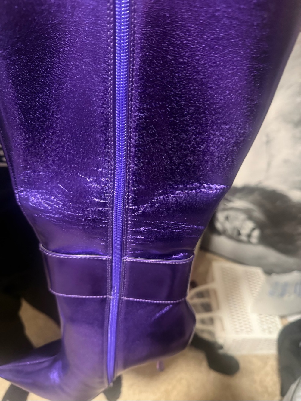 NWOT - Steve Madden Metallic Purple Pointed-Toe Knee-High Stiletto Boots - Picture 7 of 7
